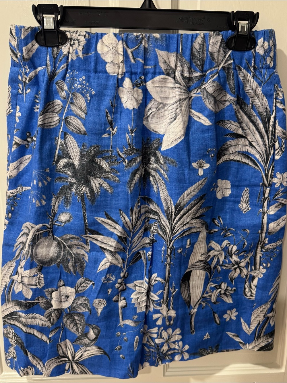 women’s Blue Tropical Print Skirt